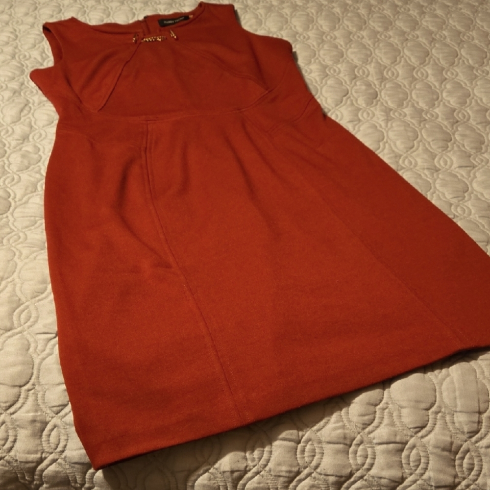 Ivanka Trump Dark Red Knit Sleeveless Dress